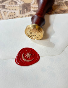 Sealing stamp Moon & Star / シーリングスタンプ 月と星 / Cachet de cire Lune & Etoile