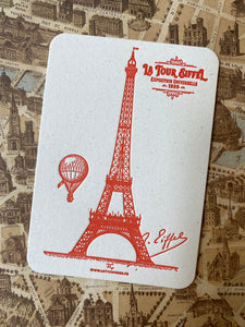 Letter press card Paris / レタープレスカード パリ / Carte Paris imprimé à la main