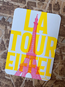 Letter press card Paris / レタープレスカード パリ / Carte Paris imprimé à la main