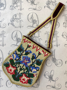 Antique handbag 1860 / 1860年代 ハンドバッグ / Porte monnaie de femme en tapisserie 1860