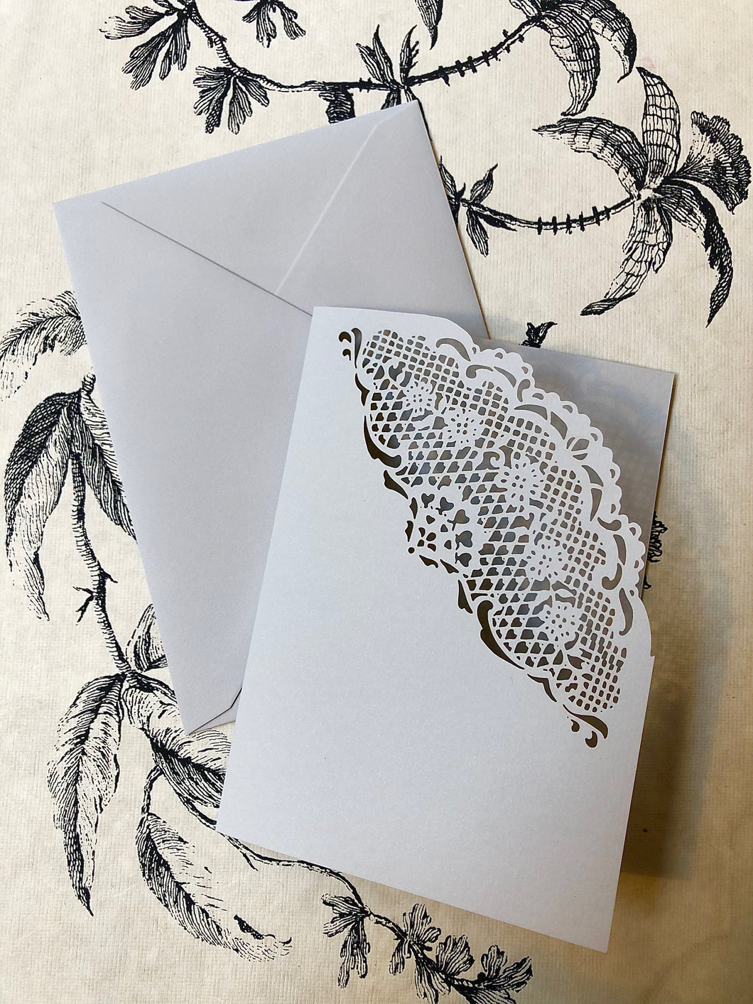 Lace card & envelope set  Gray / レースカード &封筒セット  グレー