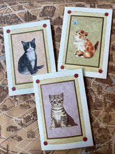 Charger l&#39;image dans la galerie, Folded cat card &amp; envelope set / 二つ折り 猫カード&amp;封筒セット / Set de Carte pliée chat &amp; enveloppe
