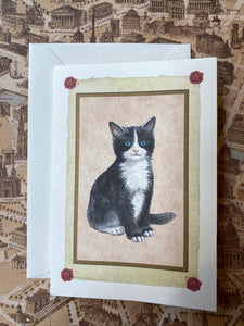 Folded cat card & envelope set / 二つ折り 猫カード&封筒セット / Set de Carte pliée chat & enveloppe