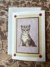 Charger l&#39;image dans la galerie, Folded cat card &amp; envelope set / 二つ折り 猫カード&amp;封筒セット / Set de Carte pliée chat &amp; enveloppe
