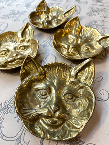 Vintage gold cat plate / ヴィンテージねこ
